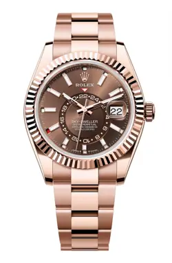 ROLEX SKY-DWELLER 326935 ROSE GOLD CHOCOLATE DIAL OYSTER