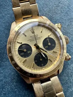 Rolex 18k 6265 Daytona Gold 6263 Chronograph On Bracelet 6241 Yellow Dial 727