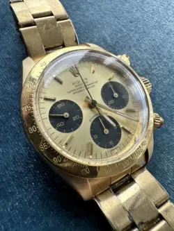 Rolex 18k 6265 Daytona Gold 6263 Chronograph On Bracelet 6241 Yellow Dial 727
