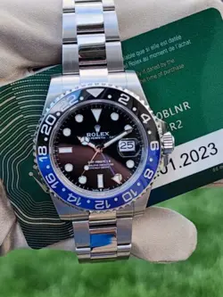 MINT 2023 PAPERS ROLEX GMT-MASTER II BATMAN BLUE OYSTER 40MM 126710 BLNR BOX