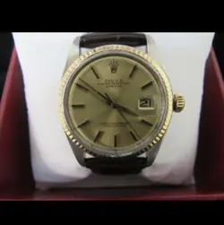 Rolex Datejust 1601 18kt Gold Bezel And Stainless Steel Circa 1974