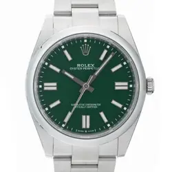 ROLEX OYSTER PERPETUAL 41 124300 GREEN WARRANTY 2023 BOX/PAPER