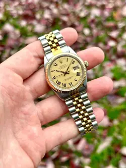 ROLEX DATEJUST 1601 STAINLESS STEEL & 14K GOLD (BUCKLEY DIAL) 36MM MEN'S WATCH