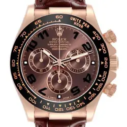 ROLEX COSMOGRAPH DAYTONA ROSE GOLD BROWN DIAL MENS WATCH 116515