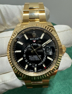 ROLEX SKY-DWELLER 326938 YELLOW GOLD OYSTER BRACELET BLACK DIAL 2022