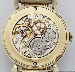 Rolex 4411 14k Gold Precision Mens Vintage Dress Wrist Watch