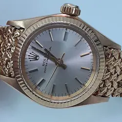 ROLEX OYSTER PERPETUAL LADIES 26 MM 18K YELLOW GOLD WATCH 6619 CIRCA 1966