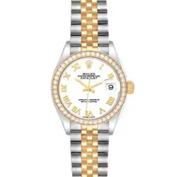 ROLEX DATEJUST 28 STEEL YELLOW GOLD DIAMOND LADIES WATCH 279383 BOX CARD
