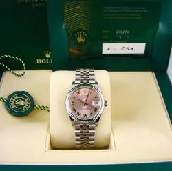 2024 ROLEX DATEJUST 31MM PINK DIAL JUBILEE STAINLESS STEEL WHITE GOLD 278274