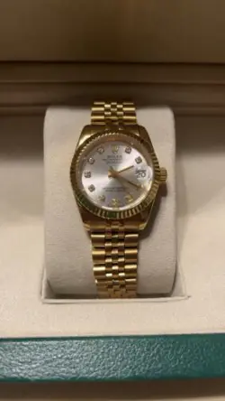 ESTATE WOMEN'S ROLEX YELLOW GOLD DATEJUST #68278 CUSTOM CASE, DIAL, CLASP