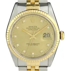 ROLEX DATEJUST 16233G YG DIAMOND AUTOMATIC MEN'S #BS101