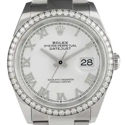 ROLEX DATEJUST 126284RBR WG DIAMOND AUTOMATIC MEN'S #BS022