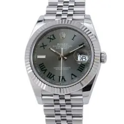ROLEX DATEJUST 41MM STAINLESS STEEL 18K WHITE GOLD SLATE DIAL 126334