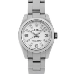 ROLEX OYSTER PERPETUAL 176200 WHITE 369 WHITE BAR RANDOM NUMBER SECOND HAND ...