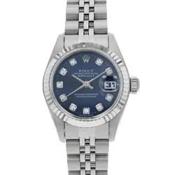 ROLEX DATEJUST 10P DIAMOND 79174G BLUE A NUMBER SECOND HAND WOMEN