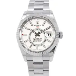 ROLEX SKY-DWELLER 42MM STAINLESS STEEL 18K WHITE GOLD WHITE DIAL 336934