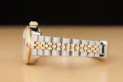 ROLEX LADIES DATEJUST 69173 PINK MOTHER OF PEARL 18K GOLD SS DIAMOND RUBY WATCH