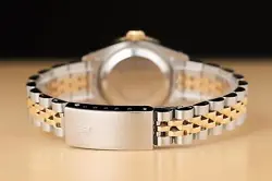 ROLEX LADIES DATEJUST 69173 PINK MOTHER OF PEARL 18K GOLD SS DIAMOND RUBY WATCH