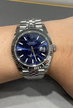 Rolex Datejust  Perpetual 126334 Silver Oyster Blue Dial 42mm Box Video 36