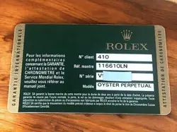 116610LN INTERNATIONAL GUARANTEE