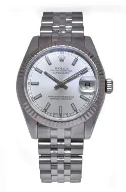 Rolex Datejust Steel 18k Gold Bezel Silver Dial Ladies 31mm Watch  Card Z 178274