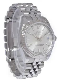 Rolex Datejust Steel 18k Gold Bezel Silver Dial Ladies 31mm Watch  Card Z 178274