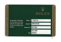 Rolex Datejust Steel 18k Gold Bezel Silver Dial Ladies 31mm Watch  Card Z 178274