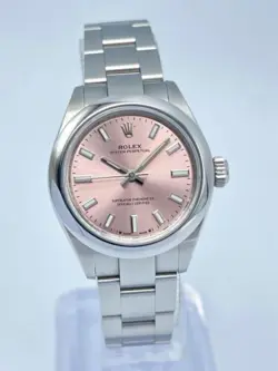 LADIES ROLEX OYSTER PERPETUAL 276200 28MM PINK DIAL BATON DIAL BOX & PAPERS 2022
