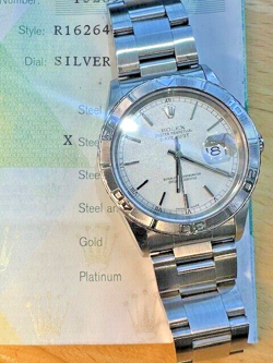 ROLEX 16264 TURN-O-GRAPH 36MM S/STEEL/WHITE GOLD OYSTER AUTOMATIC WATCH & PAPERS