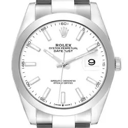 ROLEX DATEJUST 41 WHITE DIAL STEEL MENS WATCH 126300 BOX CARD