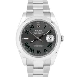 MINT PAPERS ROLEX DATEJUST WIMBLEDON STAINLESS STEEL 41MM WATCH 126300 BOX