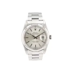 ROLEX DATEJUST 16200 36MM SILVER INDEX DIAL SMOOTH BEZEL OYSTER BAND