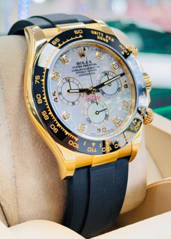 ROLEX DAYTONA 116518LN FACTORY MOTHER OF PEARL DIAMOND DIAL WATCH BOX AND PAPERS