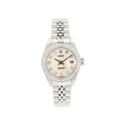ROLEX 69174 DATEJUST 26MM SILVER JUBILEE DIAMOND DIAL DIAMOND BEZEL JUBILEE BAND