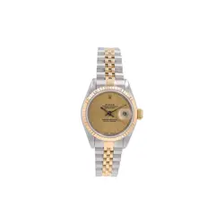ROLEX DATEJUST 69173 26MM CHAMPAGNE INDEX DIAL FLUTED BEZEL JUBILEE BAND