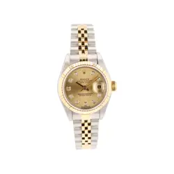 ROLEX DATEJUST 69173 26MM CHAMPAGNE REFINISHED DIAMOND (N.S) DIAL FLUTED BEZEL