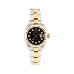 ROLEX DATEJUST 69173 26MM BLACK AM DIAMOND (N.S) DIAL FLUTED BEZEL OYSTER BAND