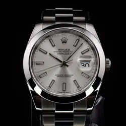 ROLEX DATEJUST 41 WITH SILVER STICK DIAL AND OYSTER BRACELET, REF. 126300 W/ B&P