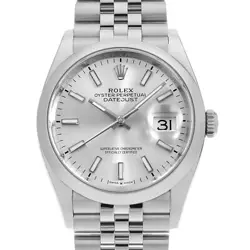 ROLEX DATEJUST 36 126200 SILVER BAR 5 ROWS JUBILEE BRACELET RANDOM NUMBER SE...