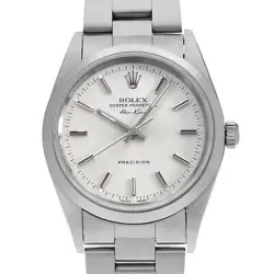 ROLEX AIR KING 14000 SILVER BAR A NUMBER SECOND HAND MENS