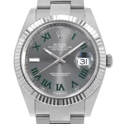 ROLEX DATEJUST 41 126334 SLATE (GREY) GREEN ROMA 3-ROW OYSTER BRACELET RANDO...