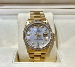 ROLEX PRESIDENT DAY-DATE 36MM 18K YELLOW GOLD WATCH 18038