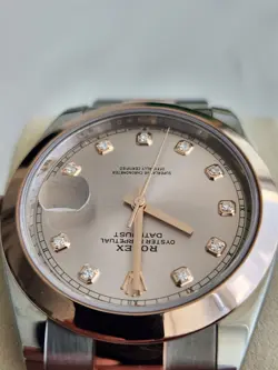 Rolex Datejust 41  126301 18K Rose Gold Dust Diamon Dial Box and Card