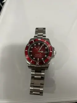 ROLEX SUBMARINER DATE MENS WATCH STEEL RED DIAL RED INSERT OYSTER 40MM 16610