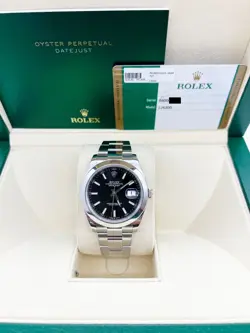 ROLEX DATEJUST 41 126300 BLACK DIAL STAINLESS STEEL BOX PAPER