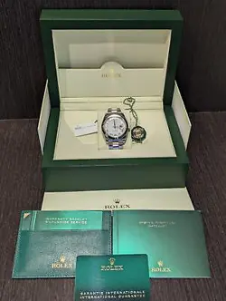 Rolex Datejust White Roman Dial Box & Papers 41mm 126300