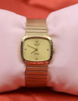 LADIES ROLEX CELLINI 18K YELLOW GOLD WATCH W/DIAMONDS