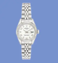 LADIES' ROLEX OYSTER PERPETUAL DATE STAINLESS STEEL WATCH 26 MM REF.69160