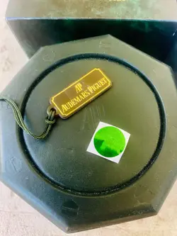 *RARE* Audemars Piguet ROYAL OAK Vintage Green Watch Box   Tag   ROLEX hologram