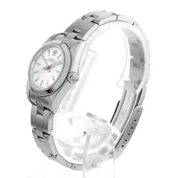 ROLEX OYSTER PERPETUAL 76080 SILVER BAR Y NUMBER SECOND HAND WOMEN